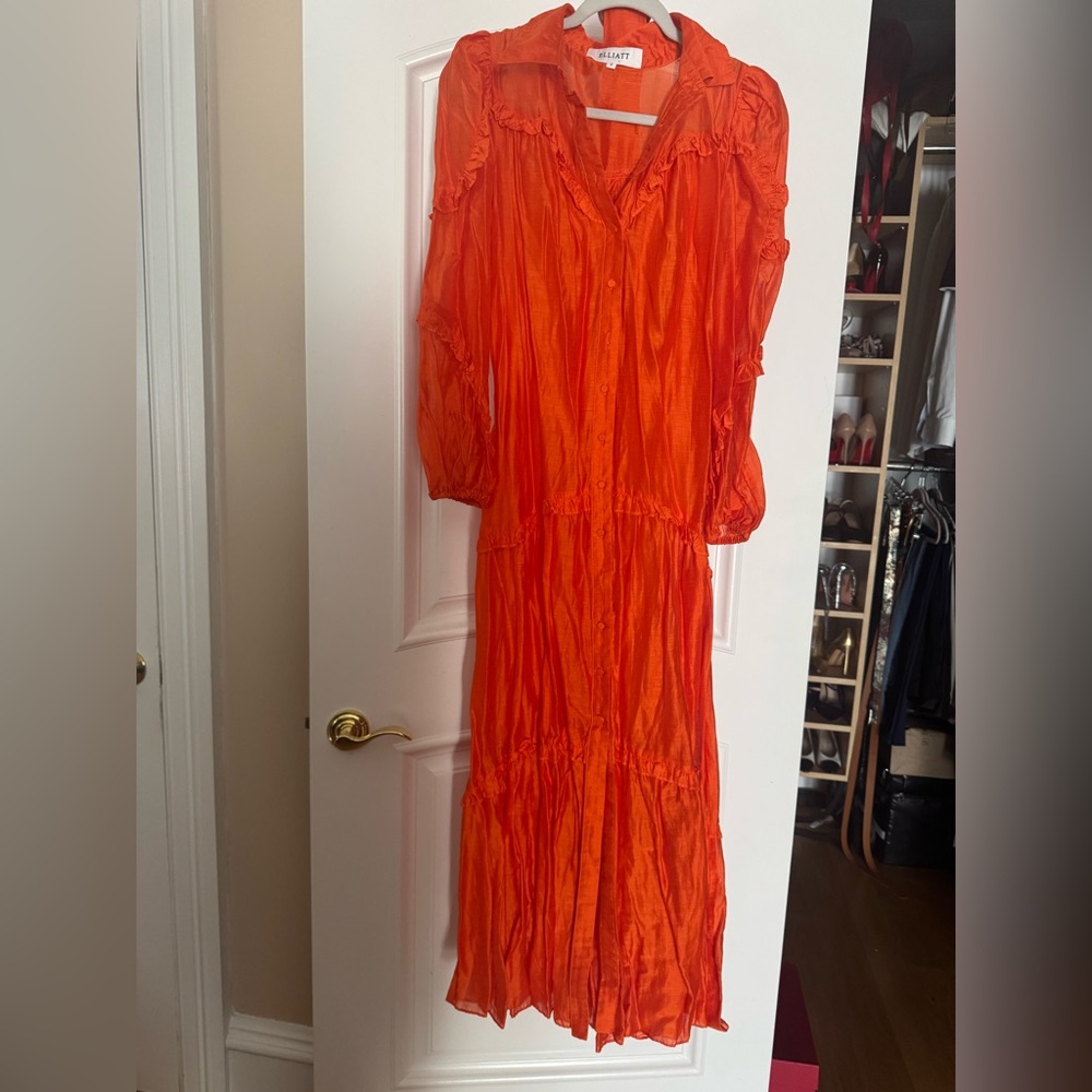 Elliatt Vibrant Orange Long Sleeve Dress